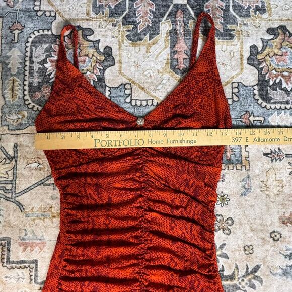 Vintage Express Tank Tops Y2k Snake Print Date Night Ruched Lot of Two Tanks XS - Picture 8 of 16